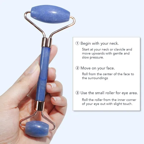 Vista 8 de BAIMEI IcyMe - Rodillo facial de jade y Gua Sha, rodillo de belleza facial, herramientas para el cuidado de la piel, regalo de cuidado personal