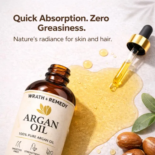 Vista 2 de Aceite de argán orgánico de Marruecos, certificado por USDA, aceite de argán 100% puro prensado en frío para cabello, piel y uñas, ligero, de rápida