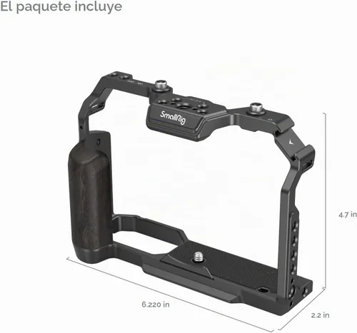 Vista 2 de SmallRig Zf - Jaula para cámara Nikon Z f, con agarre ergonómico de ébano, placa de liberación rápida integrada para Arca para encender rápidamente