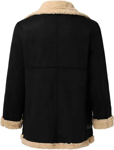 Vista 4 de Gutori - Chaqueta de piel sintética para hombre abrigos de invierno con forro polar y cuello con cremallera Z1c-negro 5XL USGutori220916071 Z1c-black
