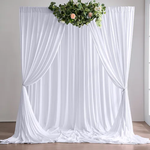 Vista 22 de Cortinas de fondo azul bebé de 10 x 9 pies sin arrugas para fiestas, cortinas de tela gruesa para fotos, para bodas, cumpleaños, baby shower