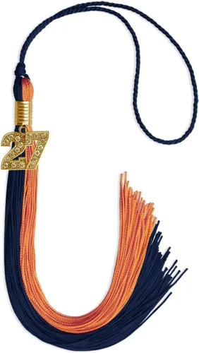 Vista 125 de Endea Graduation Borla de doble color con dije dorado (negro/oro brillante, 2022)