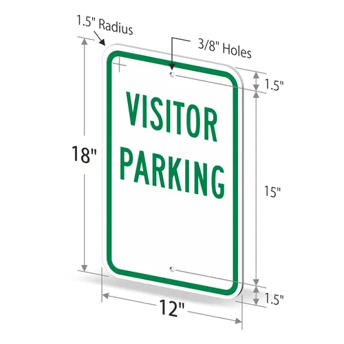 Vista 6 de SmartSign Letrero de "Estacionamiento para visitantes" Aluminio de 12 x 18 pulgadas