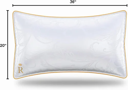 Vista 8 de Royal Therapy Almohadas de hotel profesional tamaño king (paquete de 1) - Un conjunto de almohadas de cama de microfibra de gel súper suave Azul