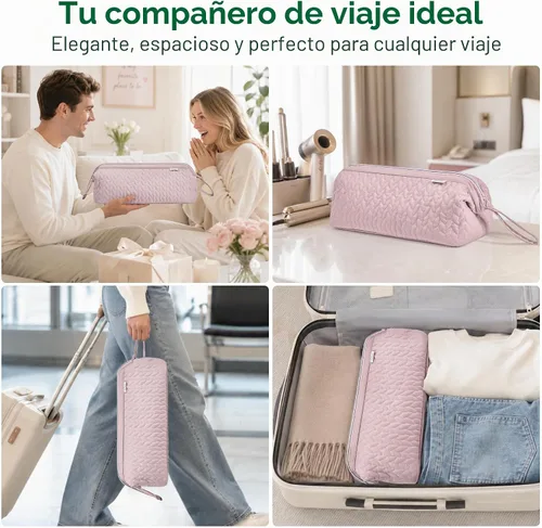 Vista 5 de Estuche KarSyon Shark Flex Style para secador de pelo Dyson Airwrap Cepillo Dyson Herramientas para el cabello Revlon Bolsa de viaje Estuche de Rosa