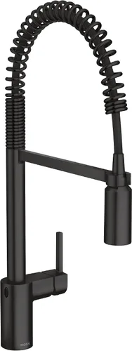 Vista 28 de Moen Align 5923BLS Grifo de cocina desplegable con resorte de una sola manija de acero inoxidable con aerosol desplegable y Power Boost, grifo