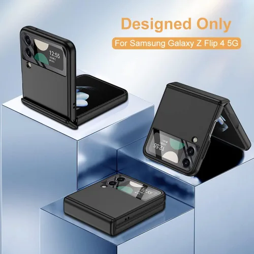 Vista 7 de Funda para Samsung Z Flip 4: [Protección completa de bisagra] Funda delgada para teléfono con protección de pantalla incorporada, protección