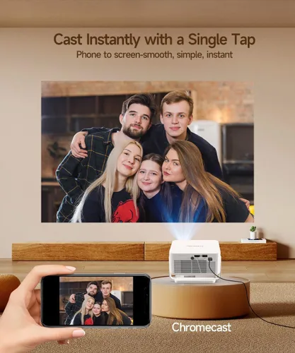 Vista 3 de Magcubic HY300GT - Miniproyector con WiFi y Bluetooth, proyector portátil inteligente compatible con 260 ANSI y 2K, enfoque automático y corrección