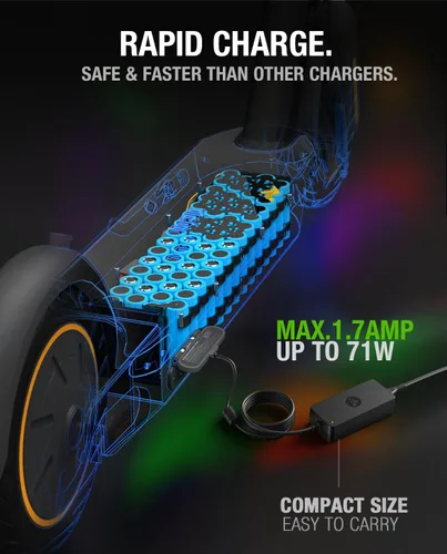 Vista 5 de Adaptador de 42 V CA/CC compatible con Segway Ninebot MAX G30P G30LP G30LE KickScooter ES1 ES2 ES2L ES3 Pro ES4 E22 E25 E45 Air T15 G30 G30D 36VDC