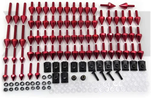 Vista 2 de XKH- Spike Carenado Parabrisas Tornillos Tornillos Compatible con Suzuki GSXR600 750 1000 Hayabusa RED Motorcycle/Kawasaki Ninja EX250 ZX14 ZX7 ZX9R