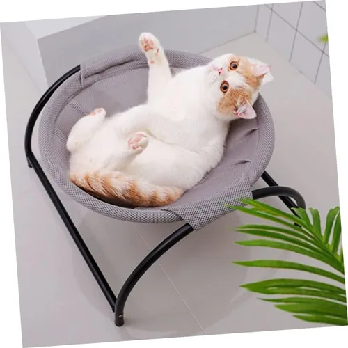 Vista 3 de Cama elevada para gatos con malla transpirable para uso en interiores y exteriores, diseño resistente para mayor comodidad