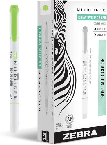 Vista 33 de Zebra Pen Mildliner - Resaltadores de doble punta, puntas anchas y finas, ideales para resaltar la Biblia, sin sangrado, suministros escolares
