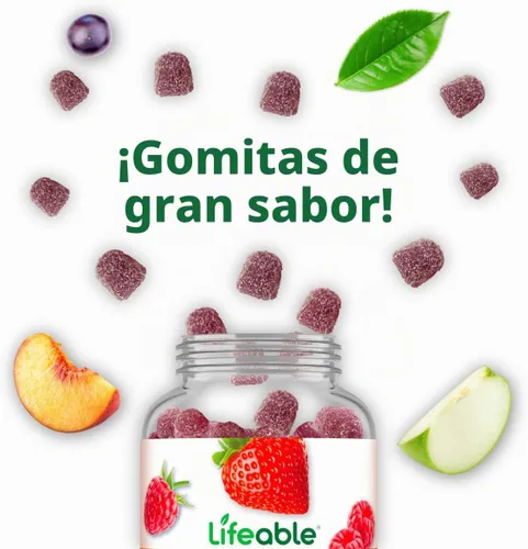 Vista 6 de Lifeable Gomitas de complejo de vitamina B sin azúcar Complejo B con vitamina C Vitaminas del complejo VIT B de gran sabor Apoyo de energía
