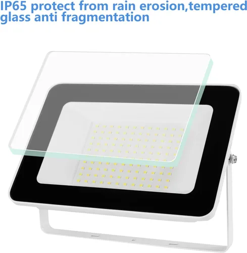 Vista 3 de UFOND Luces de inundación LED de 10000 lúmenes, reflectores impermeables de 100 W, ángulo de iluminación ajustable, luz portátil con enchufe