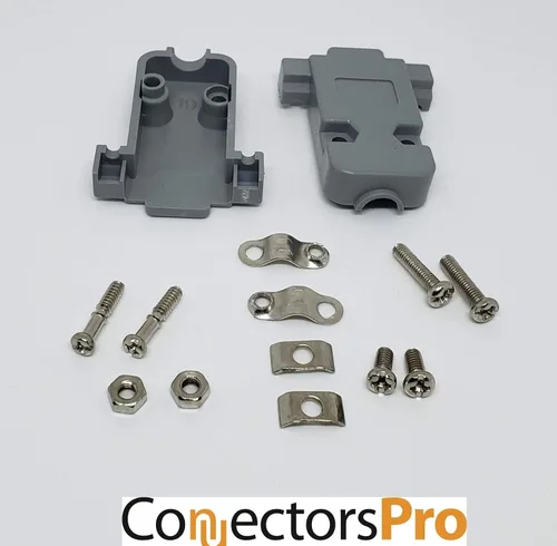 Vista 5 de Accesorios de PC – Connectors Pro 10 juegos de copa de soldadura DB9 hembra + capuchas de plástico, 9 pines D-Sub conector y capó, paquete de 20