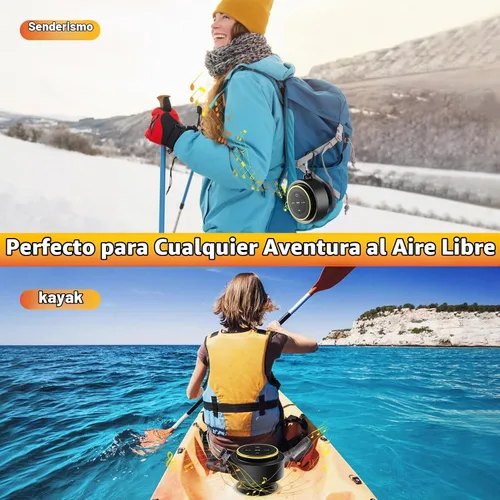 Vista 5 de Altavoz de ducha Bluetooth con mosquetón, altavoces Bluetooth portátiles con ventosa, IP67 impermeable, inalámbrico, flotante, para camping, playa