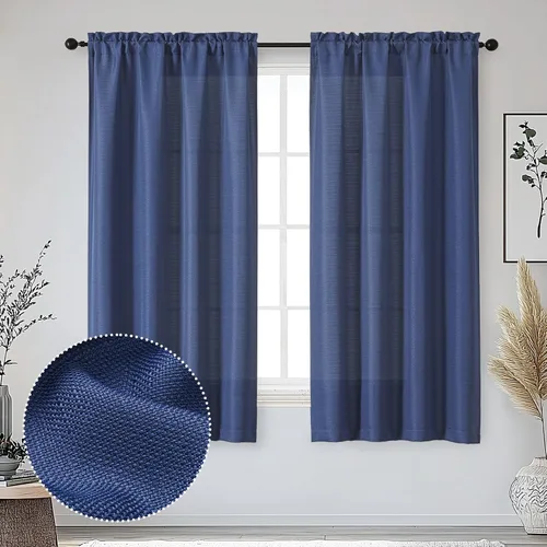 Vista 82 de OWENIE Bob Juego de 2 Paneles de Cortinas Negras de Cocina para Ventanas de 36 Pulgadas de Largo, Cortinas Cortas de Café con Textura de Lino