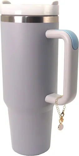 Vista 5 de Accesorios de dije de letra para taza Stanley Cup/Simple Modern Tumbler, dije de letra inicial personalizado en forma de corazón para asa de taza