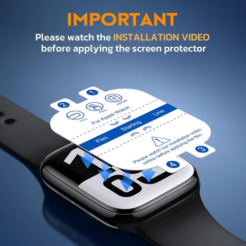 Vista 3 de Misxi 6 unidades Protector de pantalla de TPU suave transparente para Apple Watch Series 3 Series 2 Series 1 38mm, Protector de pantalla de alta