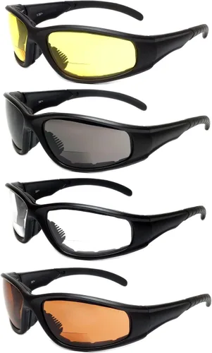 Vista 12 de Calabria 23BF Sportster - Gafas de seguridad bifocales de lectura para hombres y mujeres, protección UV, viento y desechos, antivaho