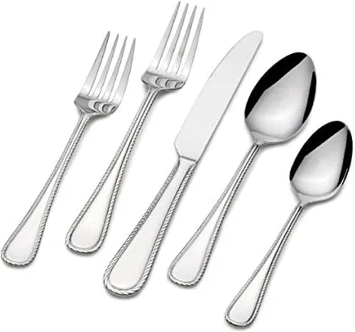 Vista 6 de International Silver Felice - Juego de cubiertos de acero inoxidable, 20 piezas, servicio para 4