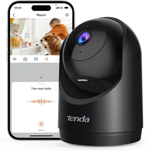Vista 11 de Tenda Cámara de seguridad interior 2K para monitor de bebé, WiFi 6 para mascotas/perros, para seguridad del hogar, panorámica/inclinación de 360°