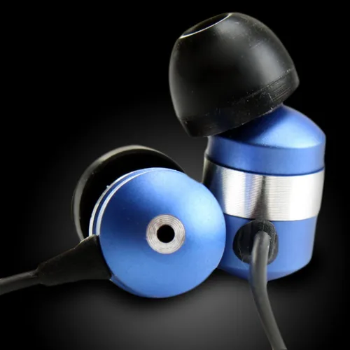 Vista 5 de GOgroove AudiOHM - Auriculares HF con micrófono, graves profundos y cómodos geles de oído (azul) con diseño de aislamiento de ruido, carcasa