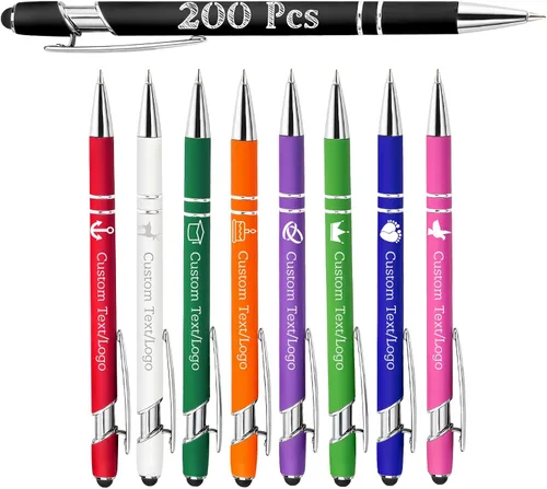 Vista 9 de Bolígrafos personalizados personalizados con nombre y logotipo, bolígrafo grabado, bolígrafos personalizados para oficina, negocios, lápiz