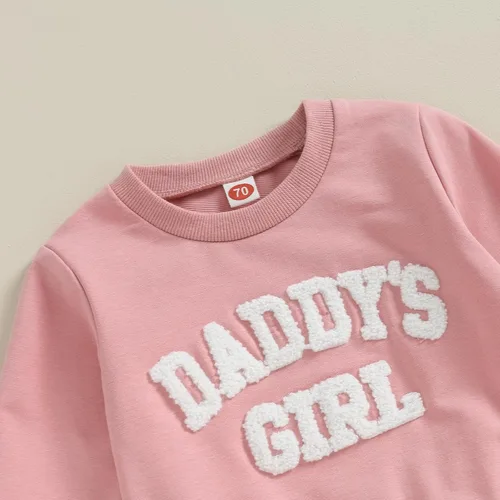 Vista 5 de FIOMVA Daddys - Conjunto de sudadera y pantalones deportivos para niña, ropa de bebé para otoño e invierno