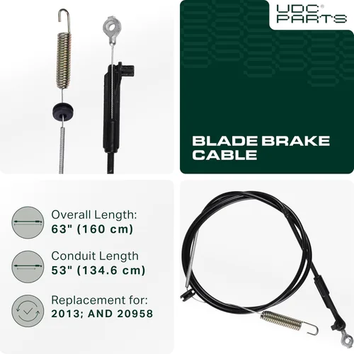 Vista 2 de UDC Parts 115-8439 Cable de freno de cuchilla para cortacéspedes recicladores Toro de 22 pulgadas 20333 20373 20333C 20376 20958 21772 21764