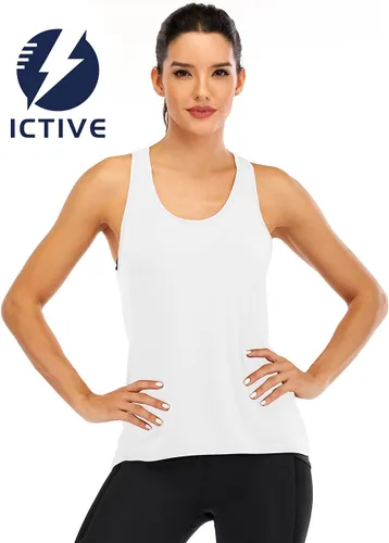 Vista 2 de ICTIVE - Camiseta sin mangas para mujer, de espalda cruzada y con apertura, ideal para correr, practicar yoga y otros ejercicios