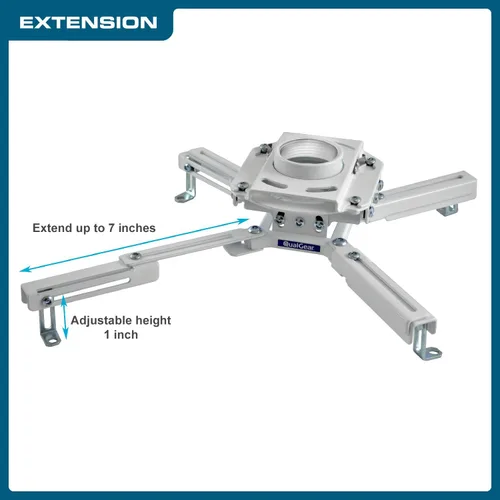 Vista 3 de QualGear Pro-AV QG-KIT-CA-3IN-W Kit de montura adaptadora accesoria para proyector para colgarlo del techo, 3" a 1.5", blanco, Blanco