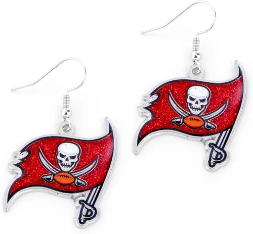 Vista 19 de aminco NFL - Aretes deslumbrantes con purpurina para mujer