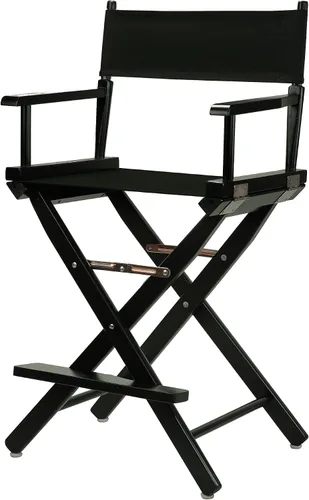 Vista 60 de Casual Home - Silla de director de 18 in, marco negro, lona negra, altura clásica Marco negro - Madera maciza