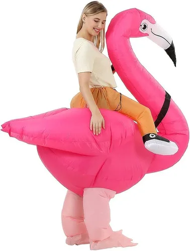 Vista 4 de maulem Flamingo Inflatable Costume Fun Dress Up Halloween Costumes for Adult Valentine's Day Play