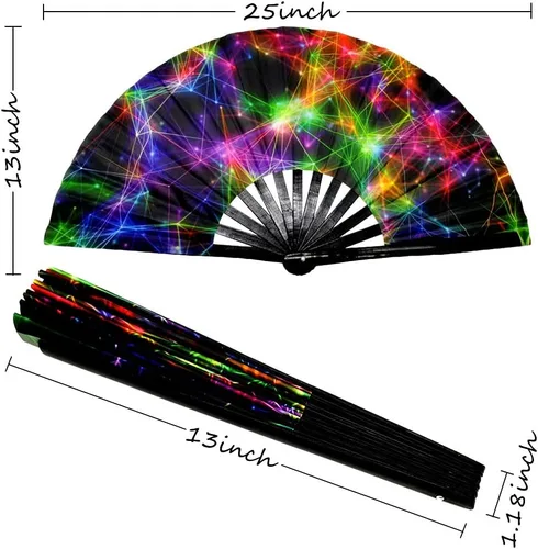 Vista 6 de Ventilador de mano plegable ligero portátil para viajes boda fiesta estilo 1