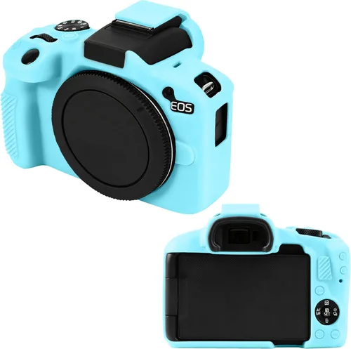 Vista 15 de Leayjeen Funda protectora de silicona compatible con cámara Canon EOSR50, carcasa protectora de silicona suave para cámara R50, con cubierta