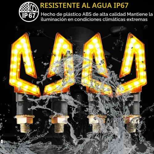 Vista 5 de DREAMIZER 4 luces intermitentes de motocicleta con flecha, 15 LED, 12 V, intermitentes de motocicleta, lámpara ámbar, compatible con motocicletas