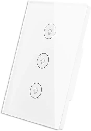 Vista 8 de Interruptor de Luz Táctil Inteligente WiFi de Pared con Panel de Vidrio, Control Remoto Inalámbrico por Aplicación Móvil desde Cualquier Lugar