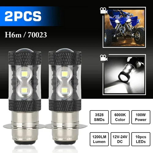 Vista 4 de Motocicleta 2 x 80 W H6 Super blanco brillante LED faros bombillas actualización para ATV YFM YFS YFZ Bruin YFM350 200 350 400 450 660 700 Raptor