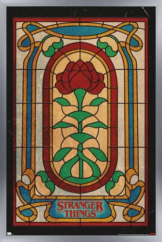 Vista 11 de Trends International Netflix Stranger Things: Season 4 - Póster de pared de vitrales, 14.72 x 22.37 pulgadas, versión enmarcada de madera de granero