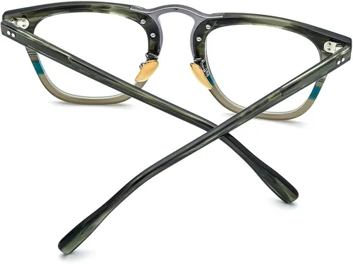 Vista 5 de HEPIDEM Marco de gafas de acetato para mujer, gafas cuadradas vintage para hombre, gafas ópticas