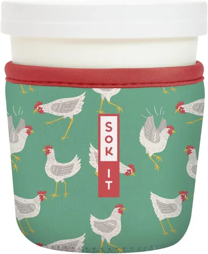 Vista 36 de Sok It IceCreamSok - Funda de neopreno aislada (flores abstractas, pintas de helado cónicas)