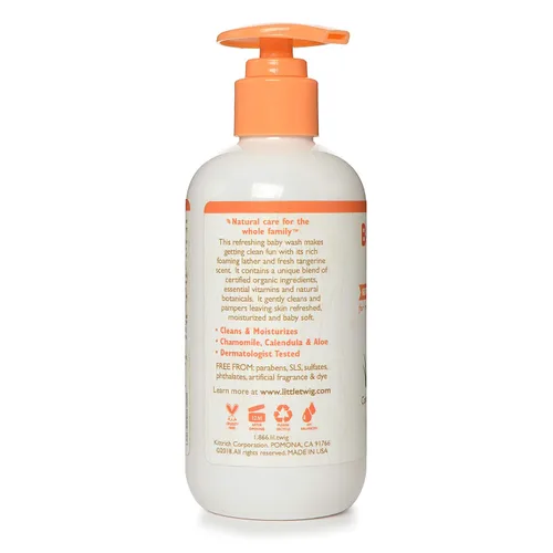 Vista 2 de Little Twig® Baby Wash, fórmula natural derivada de plantas, mandarina, 8.5 onzas líquidas