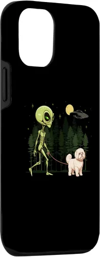 Vista 3 de Funda divertida para iPhone 1212 Pro con diseño de ovni de animales domésticos, para mamá y papá