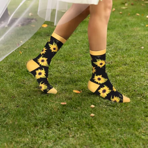 Vista 7 de Benefeet Sox Calcetines divertidos para mujer, calcetines de algodón casuales con estampado floral colorido de animales