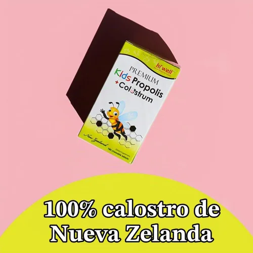 Vista 2 de Hi Well Premium Kids Propolis + Calostro alimentado con pasto 180 tabletas