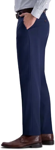 Vista 3 de Haggar Pantalones de vestir de alta calidad para hombre, ajuste recto, parte delantera plana, tallas regulares y grandes y altas