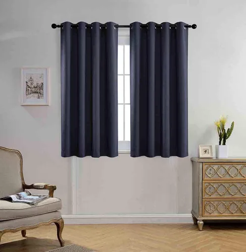 Vista 39 de Miuco paneles de cortina de oscurecimiento con arandelas, cortinas opacas con textura para salón, juego de 2
