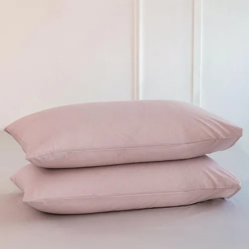 Vista 55 de MooMee Juego de 2 fundas de almohada de cuadros 100% algodón lavado con textura parecida al lino, transpirable, duradera, suave y cómoda